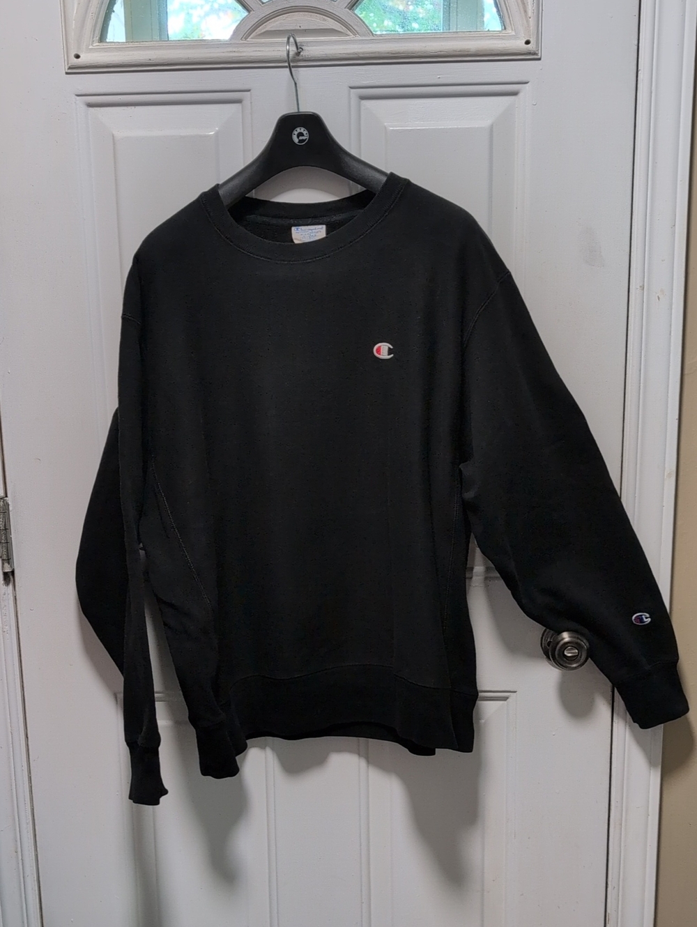 Champion Black Crewneck Sweatshirt with Small Logo